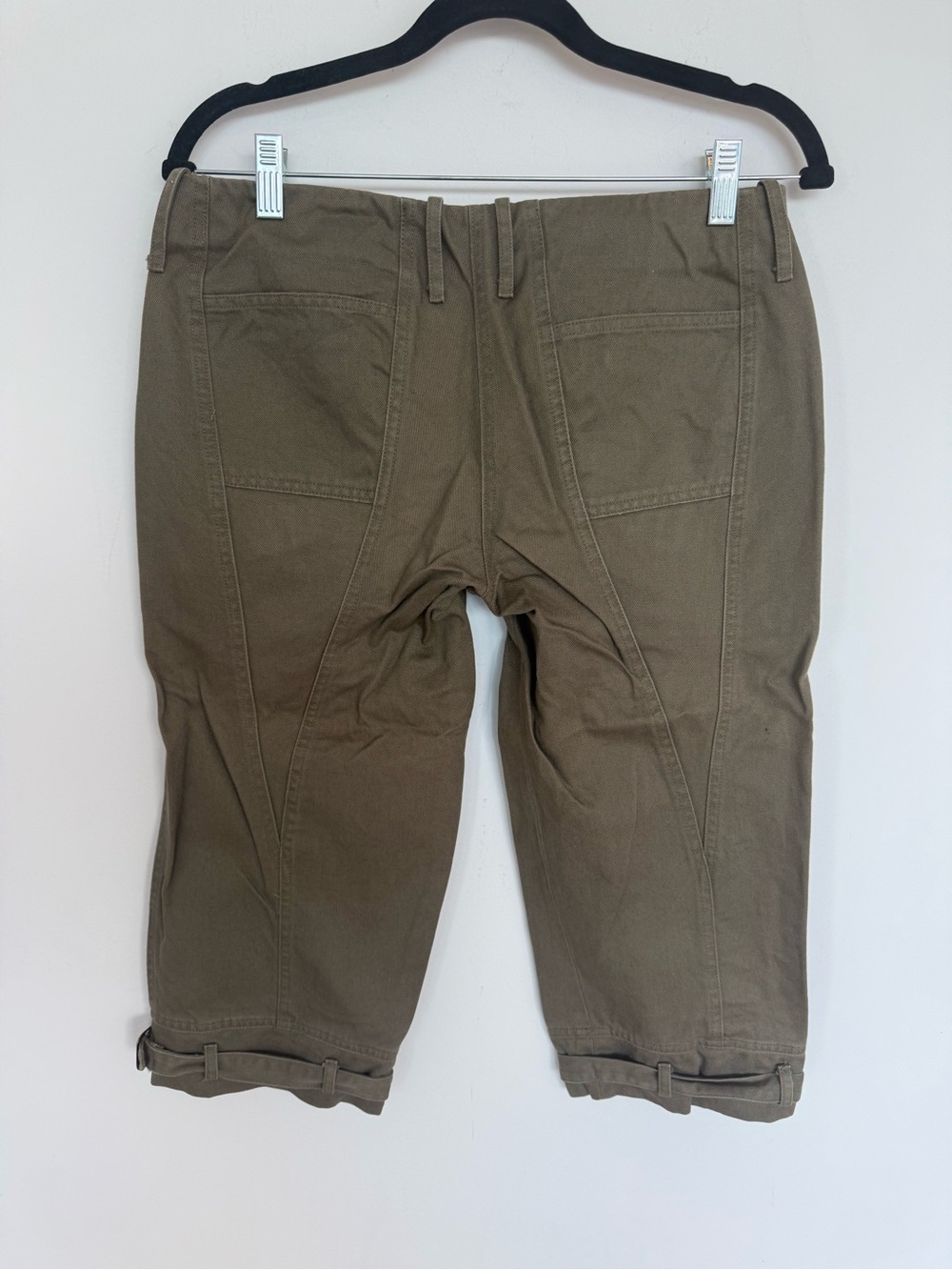 Army Green Cargo Cropped Capri Pants Size 8 - Picture 4 of 6